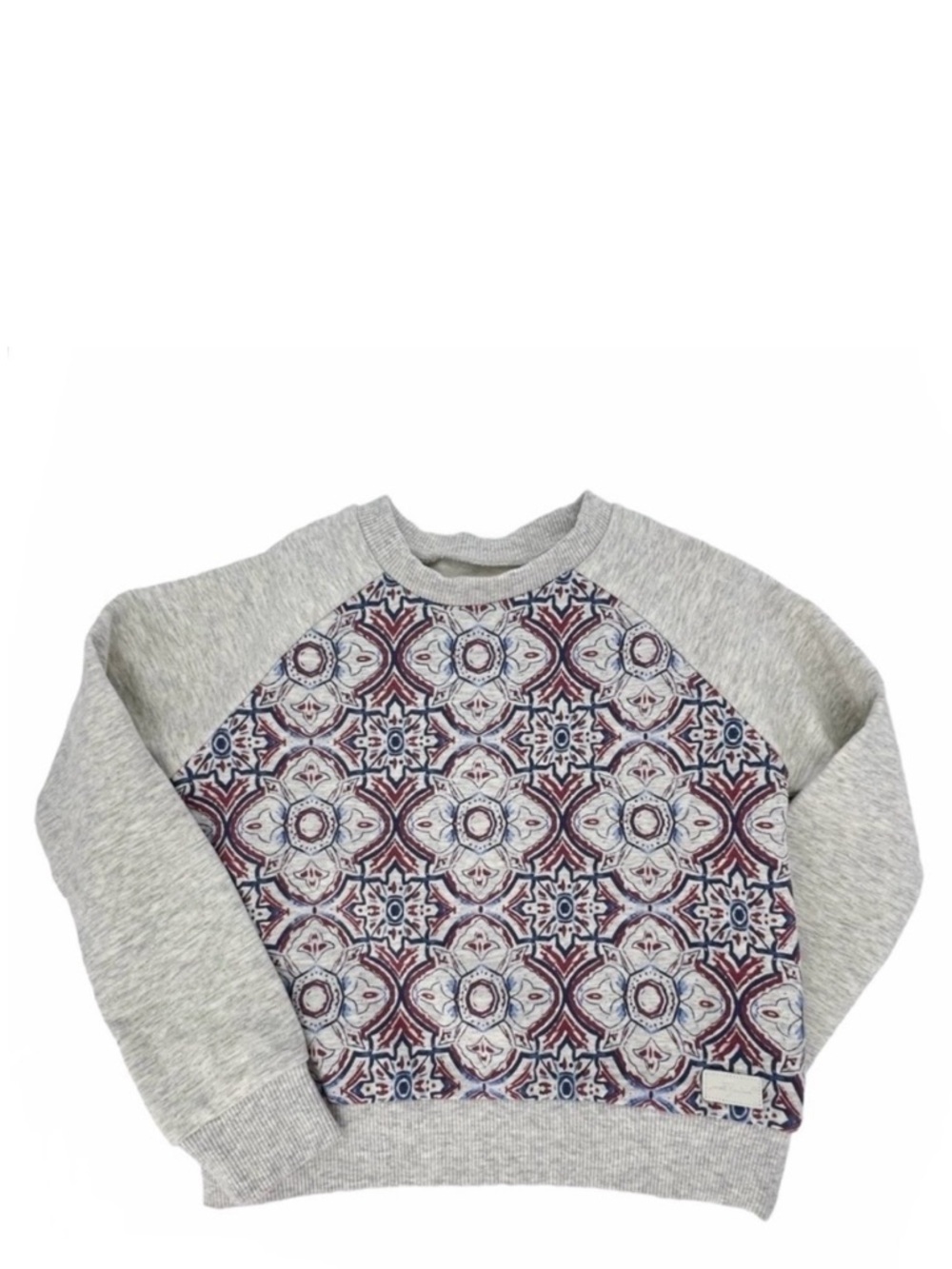 7 For All Mankind Girl’s Sweatshirt Size 5 Heathered Gray Blue Red 7FAM New NWT